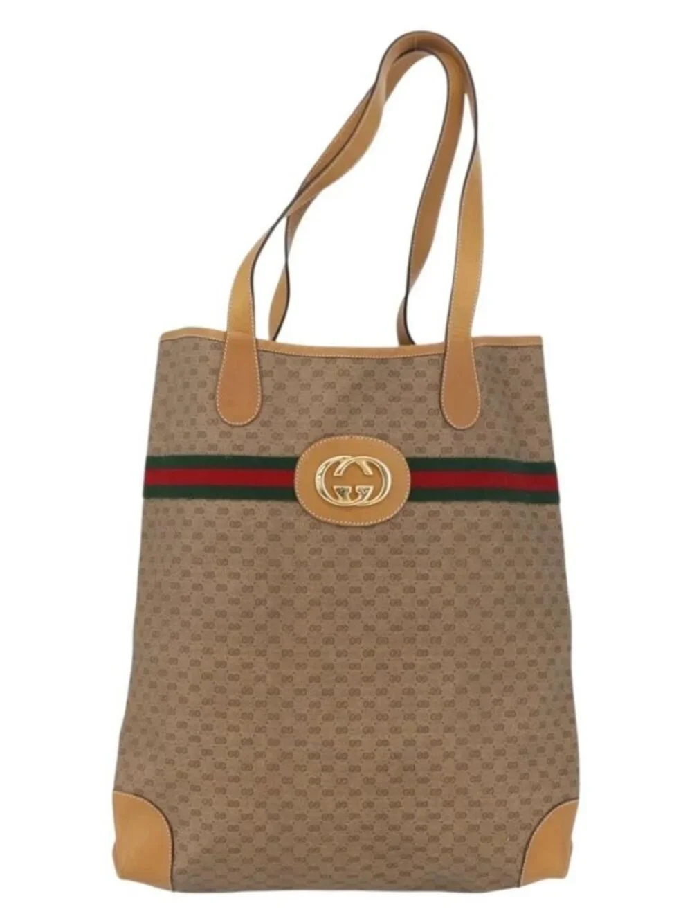 GUCCI Micro GG Supreme Web Sherry Line Bag PVC Beige 002 904 0131 Auth yk20192A